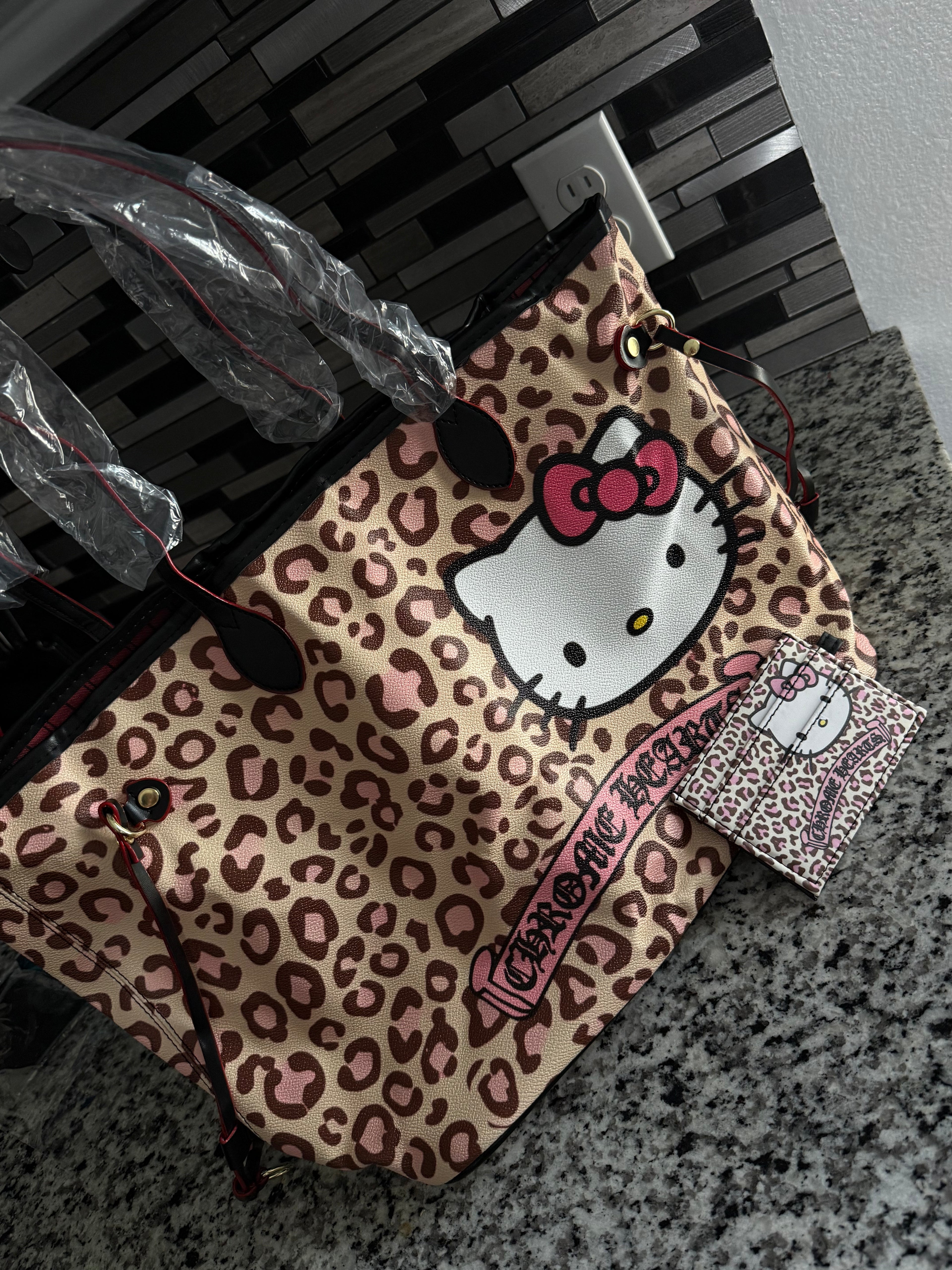 Cheeta Chrome Heart HK Tote